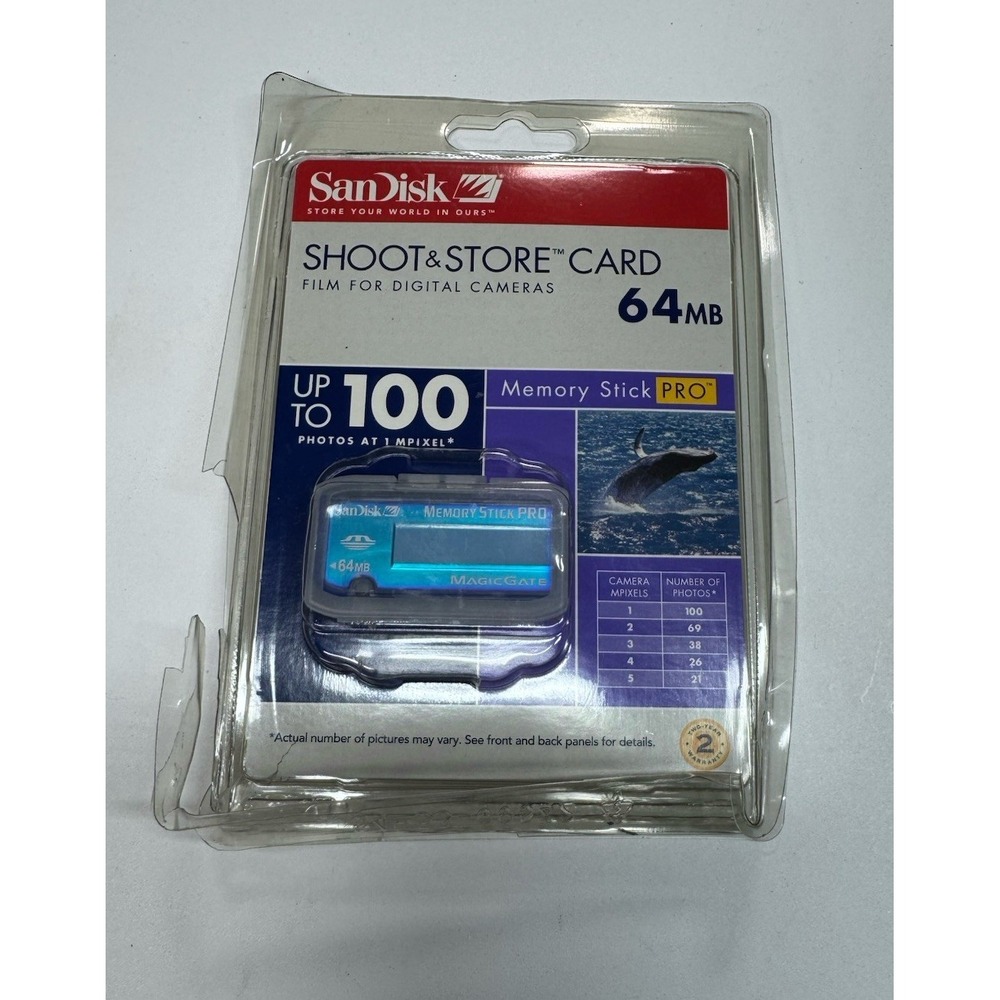 Sandisk 64MB/100 Picture Memory Stick (SDMSS-64-A10) New Old Stock